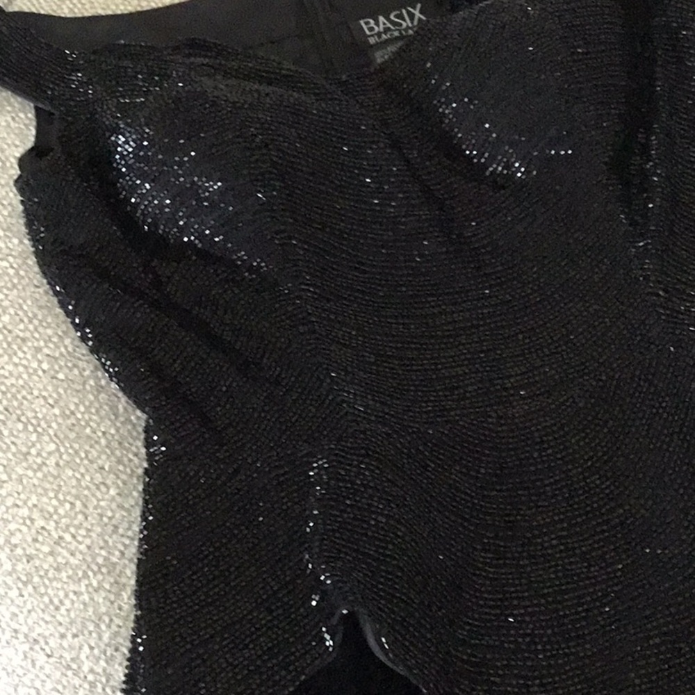 Basix Black Label beaded peplum velvet gown, NWT